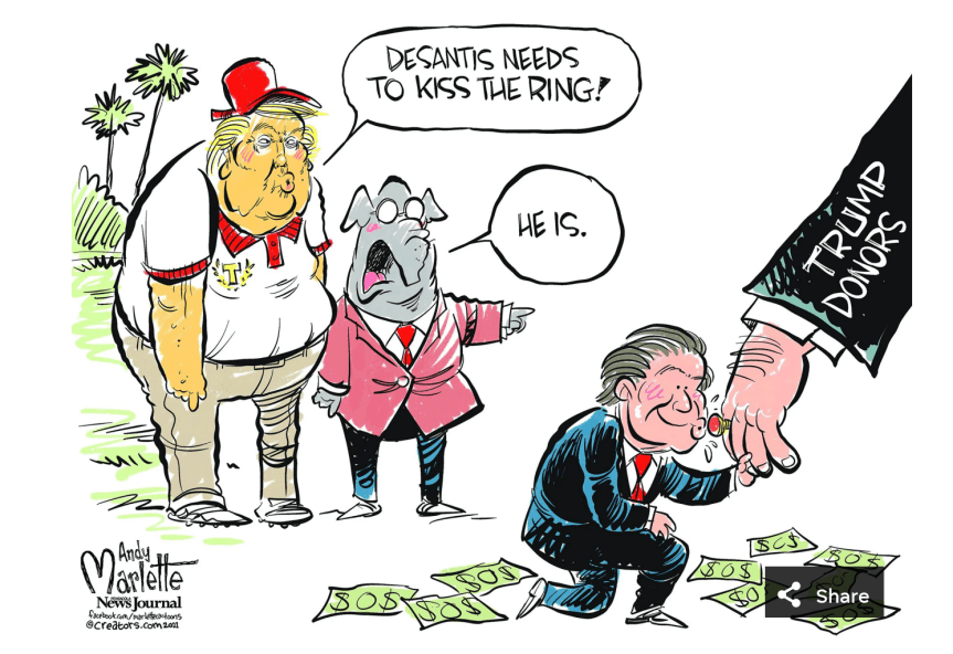 deathsantis kissing the ring