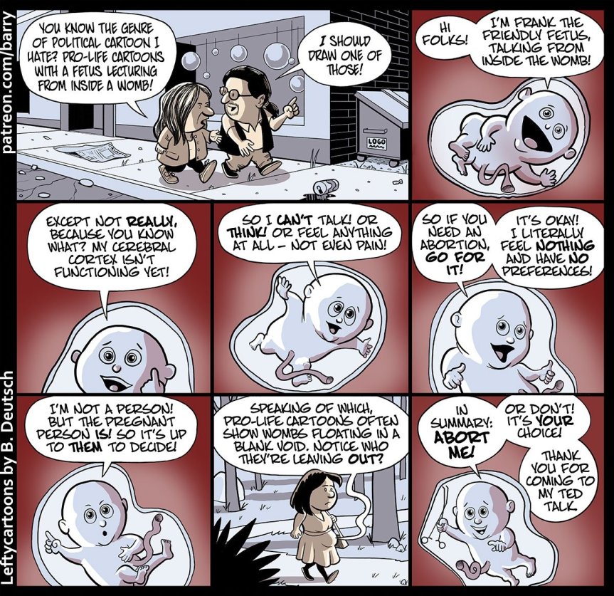 Floating fetus in the womb