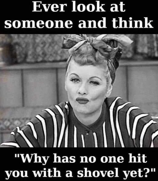 no one hit you with a shovel