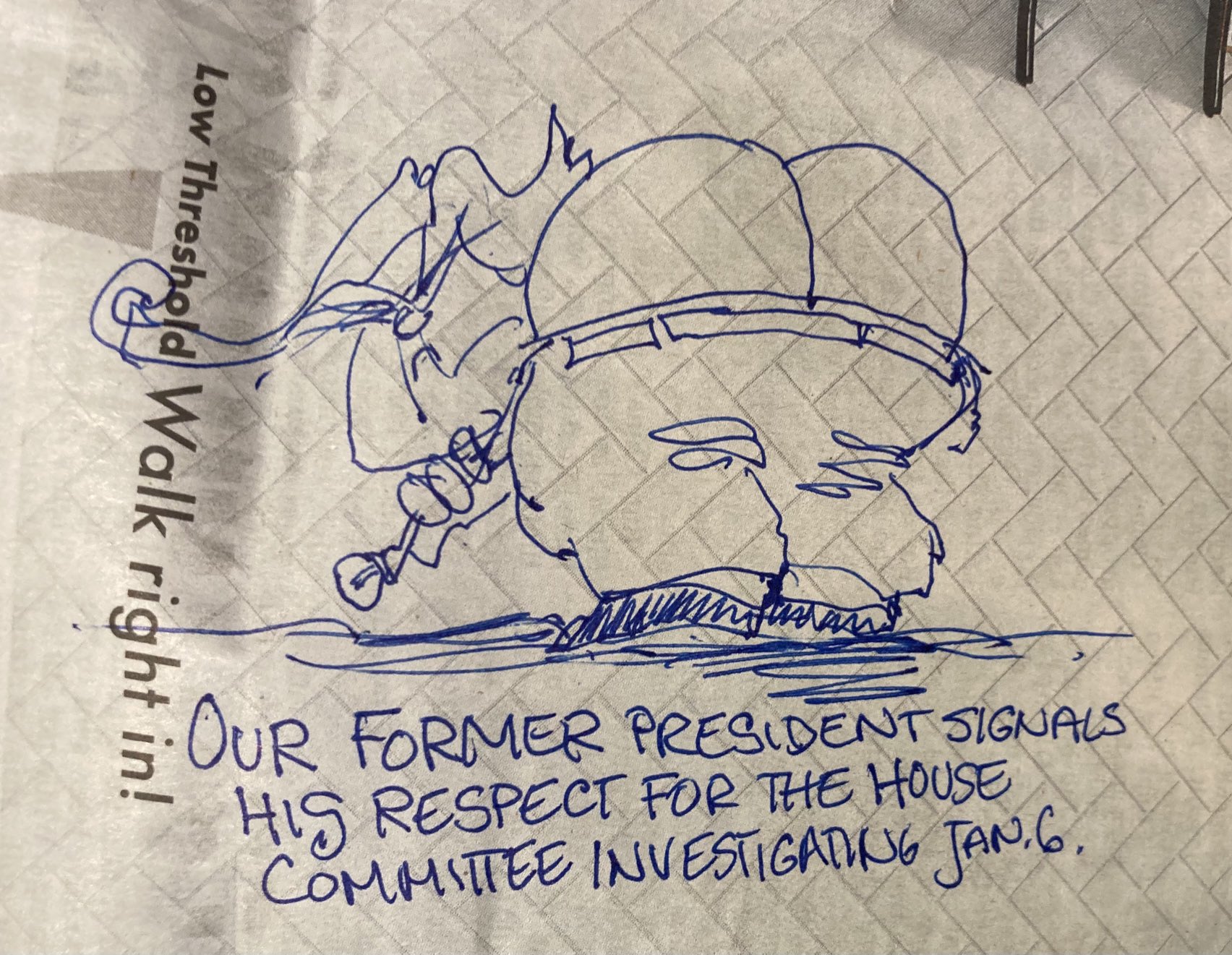 tRump shows his feelings for committee