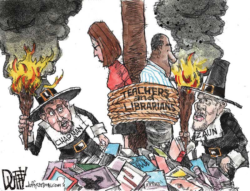 burn the books at the state