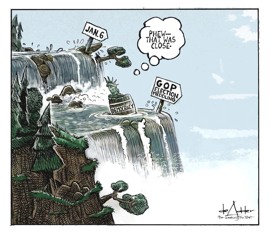 demcracy oveer the barrel of falls