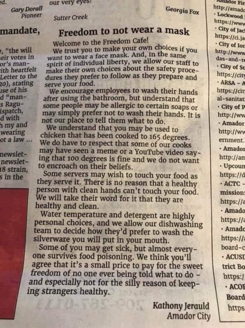 freedom to not wash hands