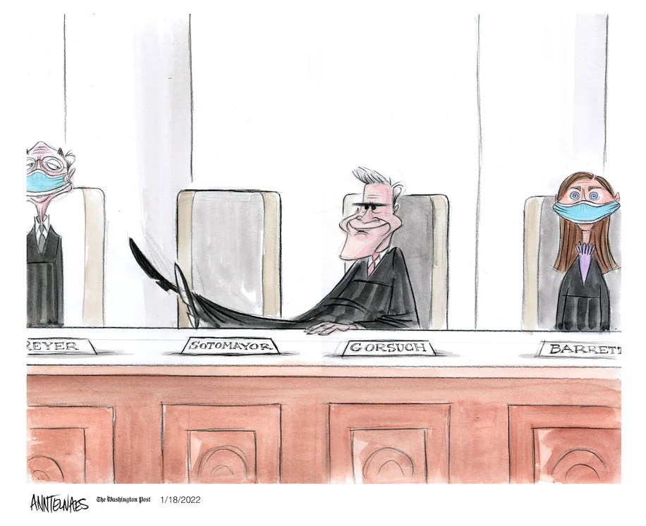 gorsuch the manspreader covid jerk