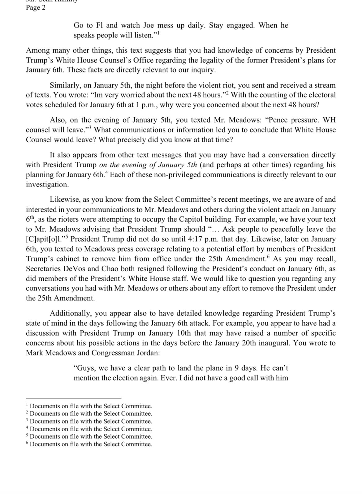 hannity letter page 2