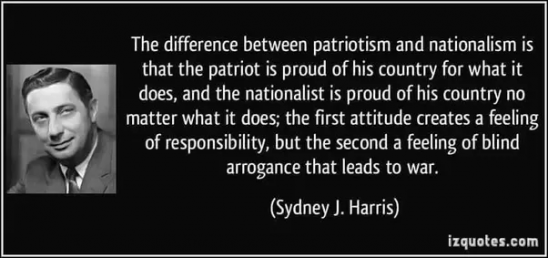 the difference between nationalism and partriotism
