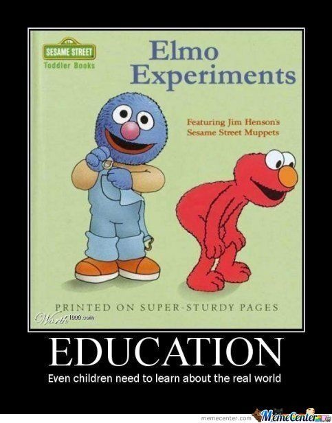 elmo bends over