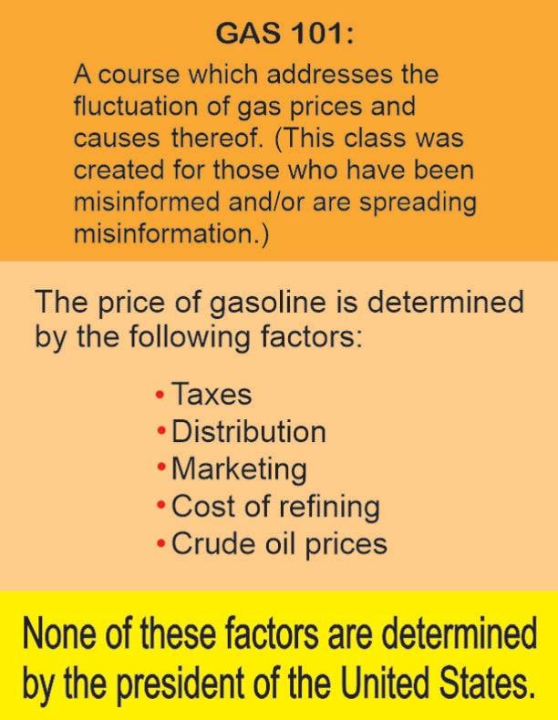 Gas 101 not bidens fault