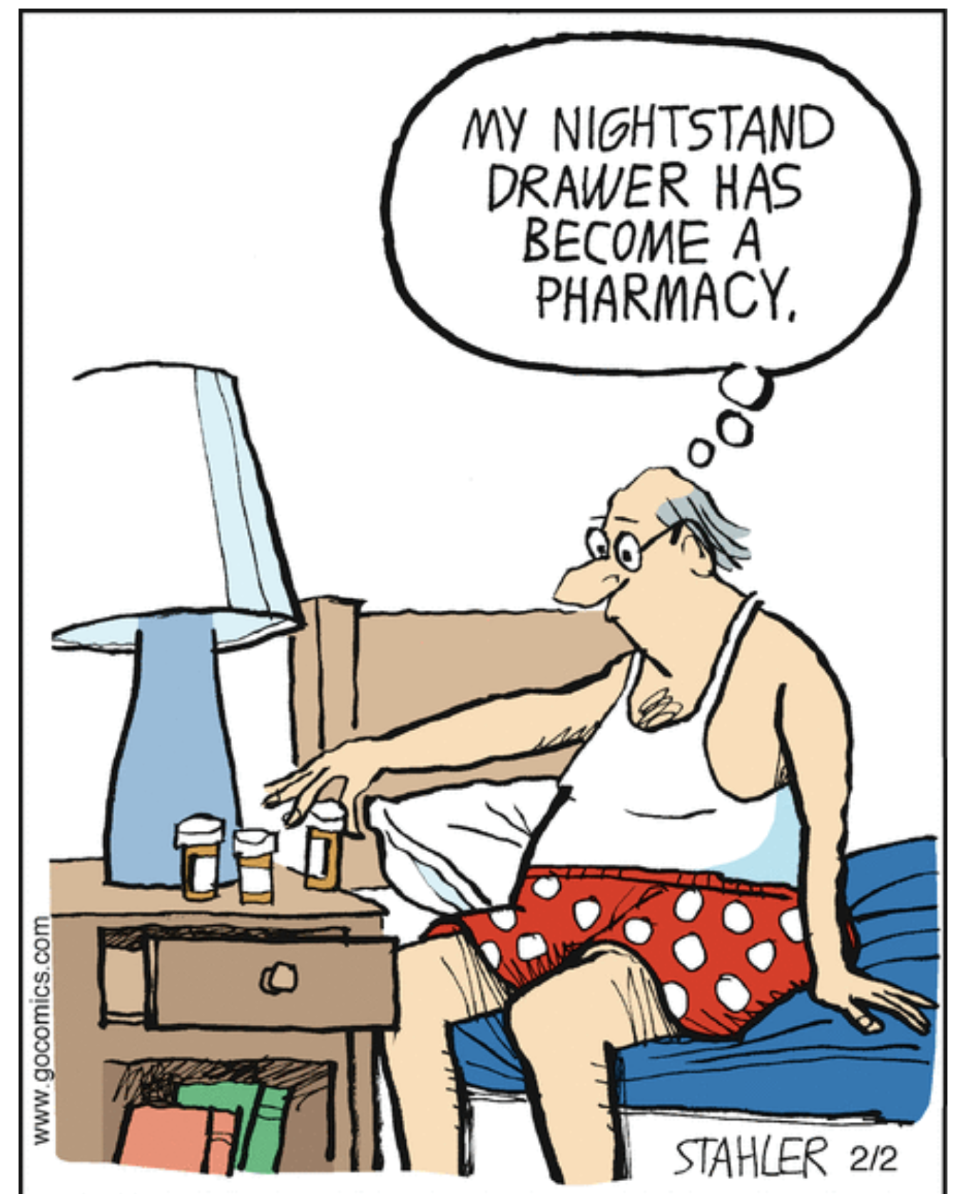 My night stand full of pills