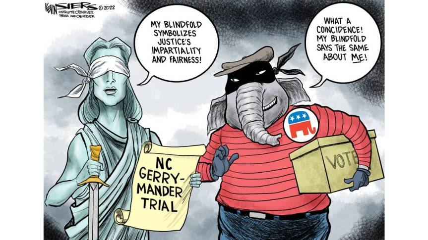 NC gerrymanderinng blindfold