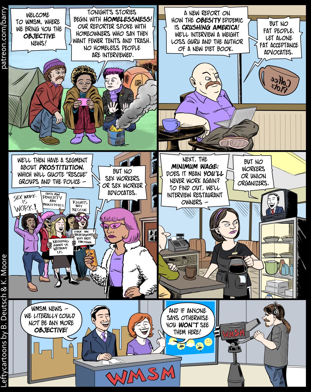 Not objective news cartoon