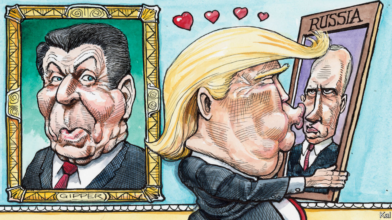 Reagan watching kissing putin