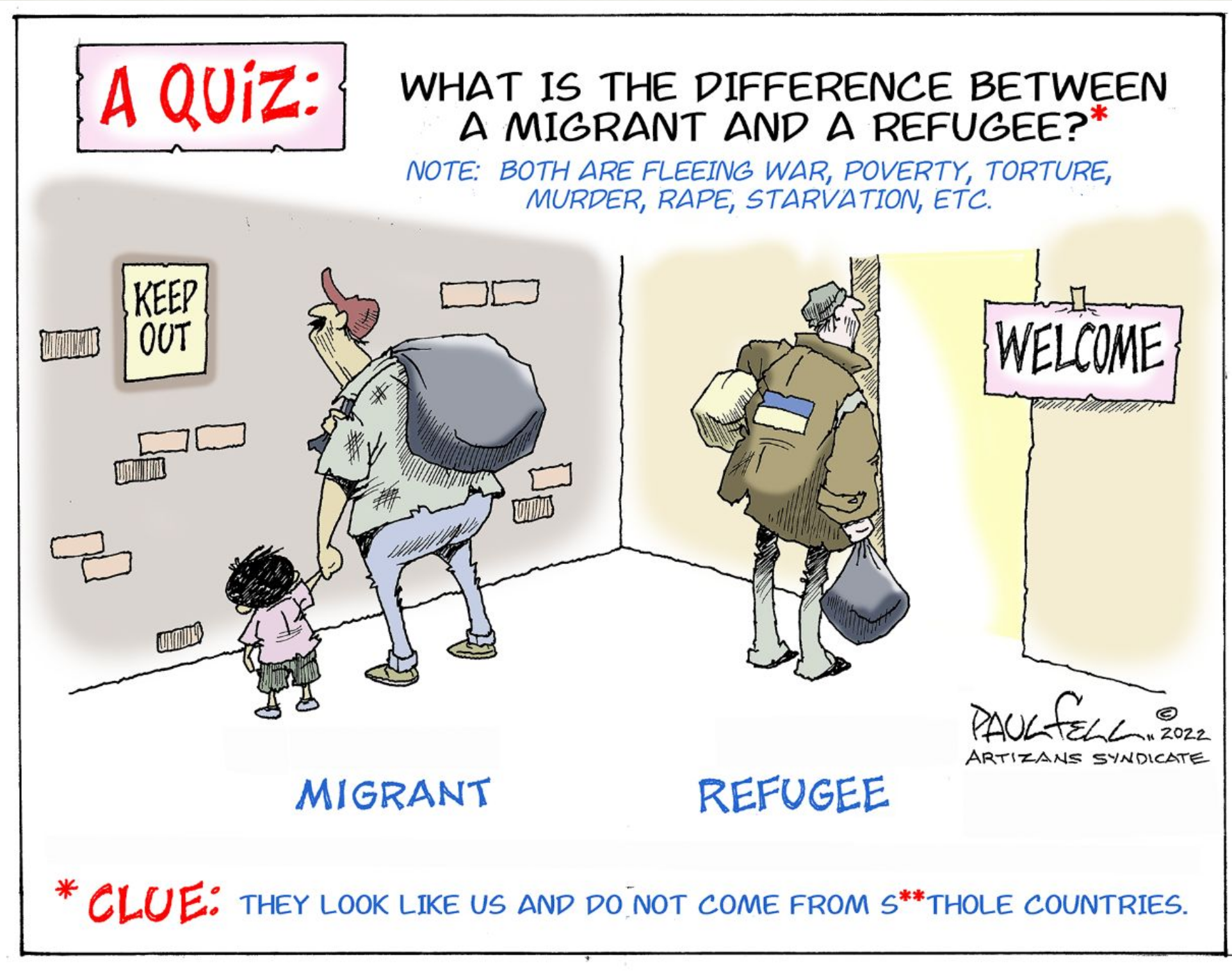 difference between refugee and a migrant