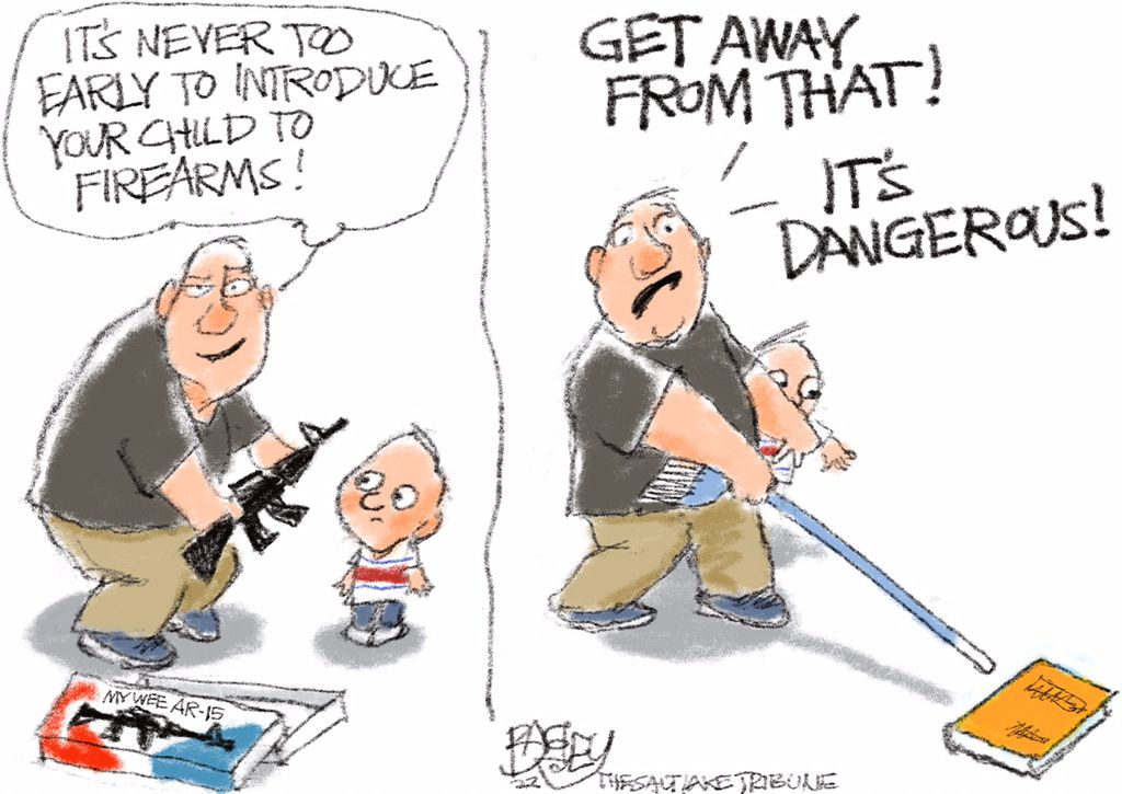 Fire arms good, books bad