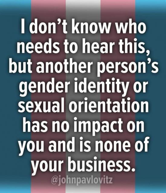 another persons gender is none of your business